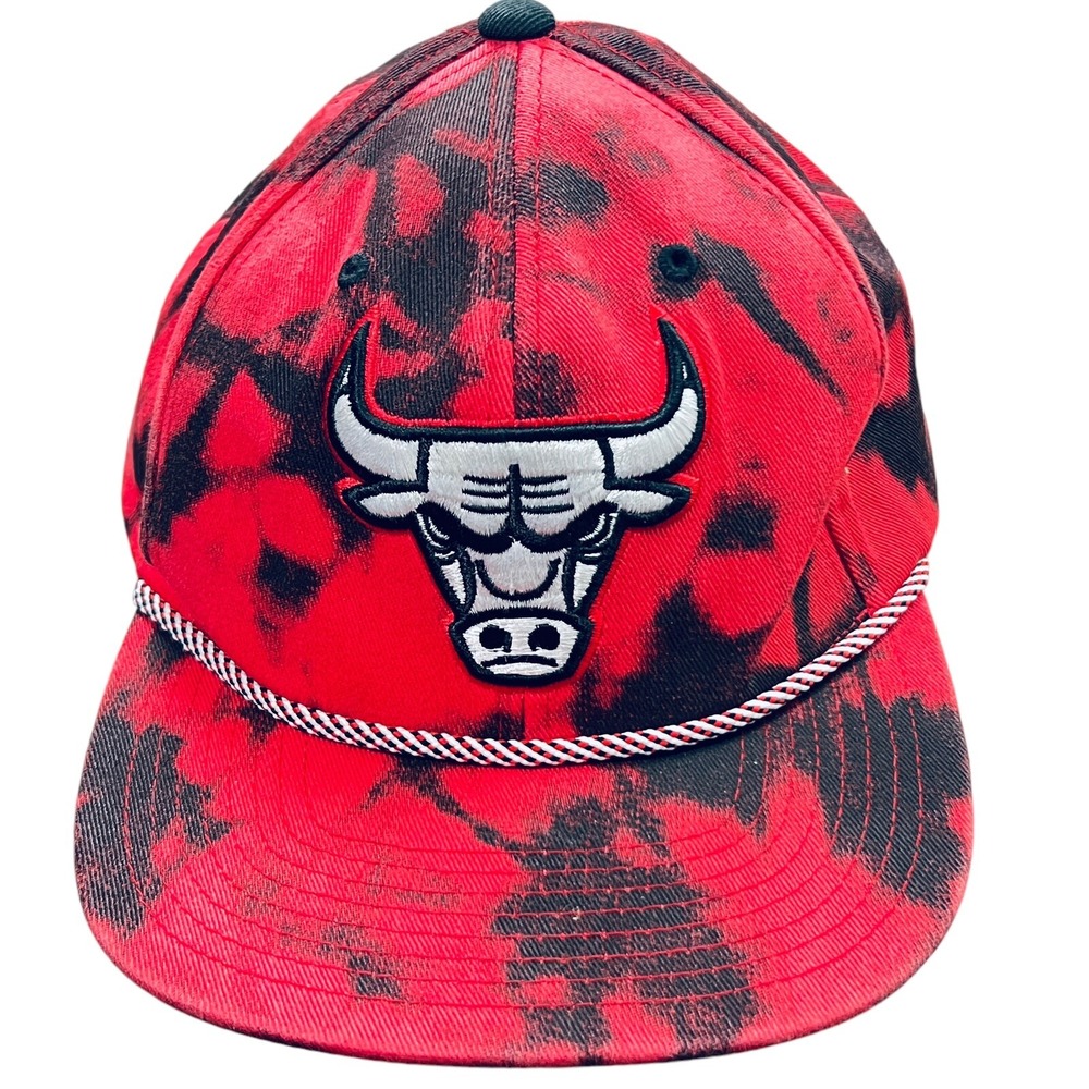 Mitchell & Ness Chicago Bulls Hat Red Denim Rope Snapback Cap Adjustable Trucker